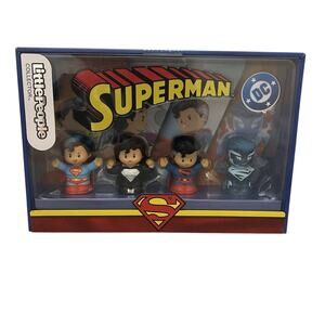 LITTLE PEOPLE COLLECTOR Superman DC Mini Figures 4 Pack Set NEW